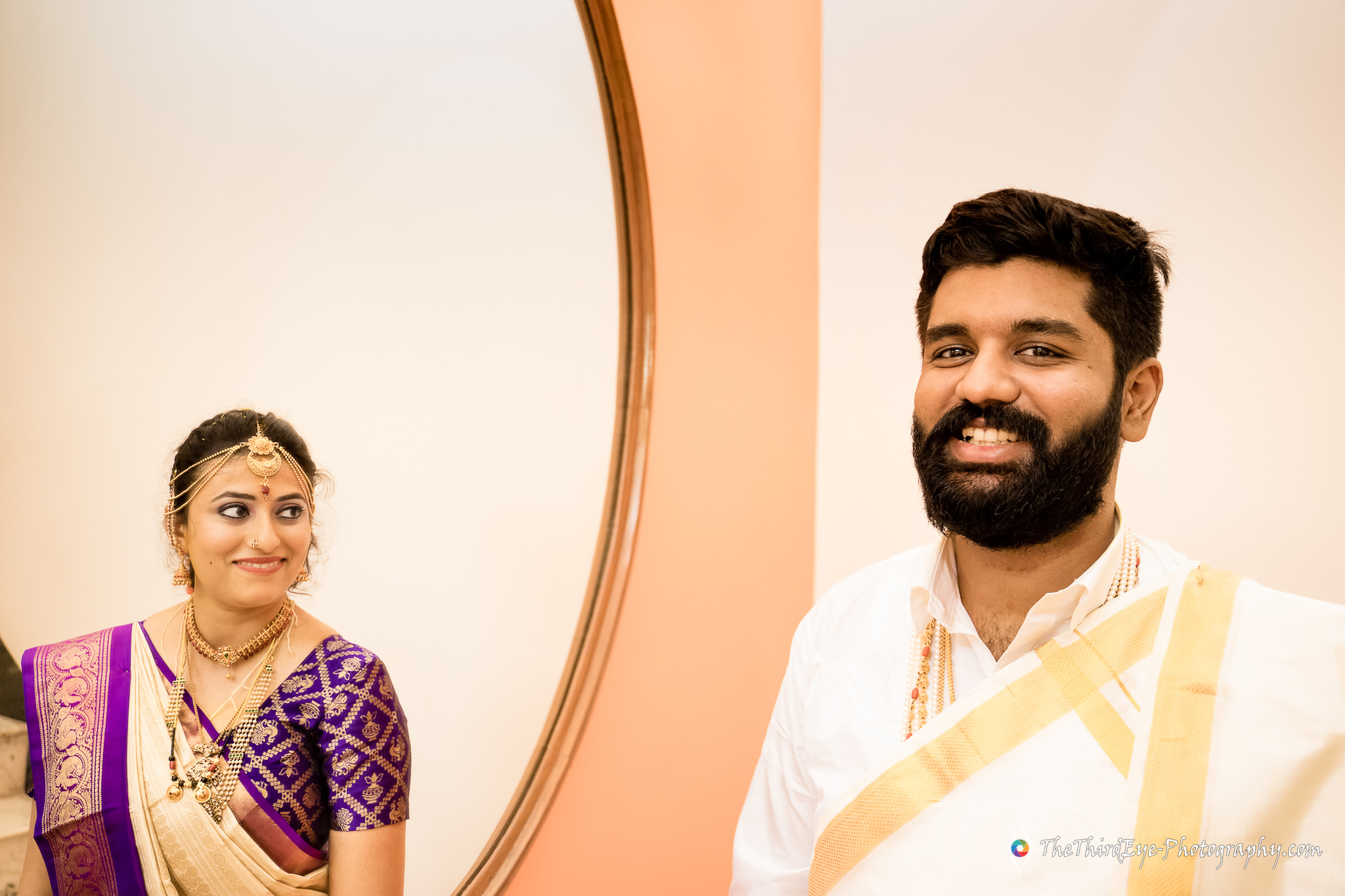 Bride-bridegroom-couple-love-moment-attire-smiles-portrait-prewedding-happy-smile-pose-Best-mirror-indian-Candid-Wedding-photographer-Covid-19-Corona-quarantine-TTEP_CM_A7009671-Edit